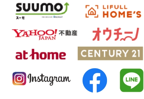 SUUMO・LIFULL　HOME'S・アットホーム・yahooのロゴ